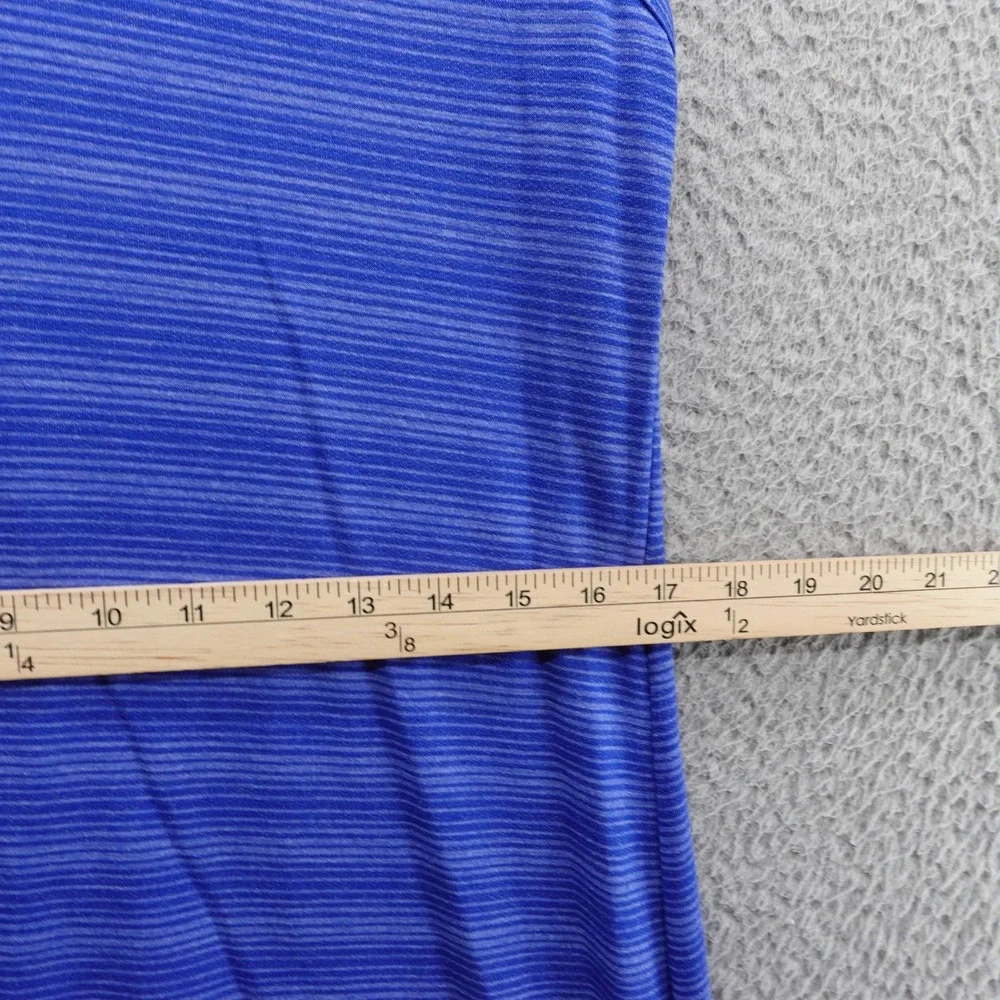 Talbots UPF 50+ Cap Sleeve Dress Small Blue Womens‎ Midi Length Side Tie Casual